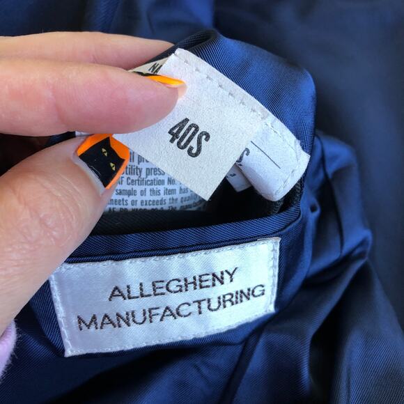 Vintage Authentic Air Force Blue Blazer American Craftsman 40S M Made In USA - Picture 10 of 11